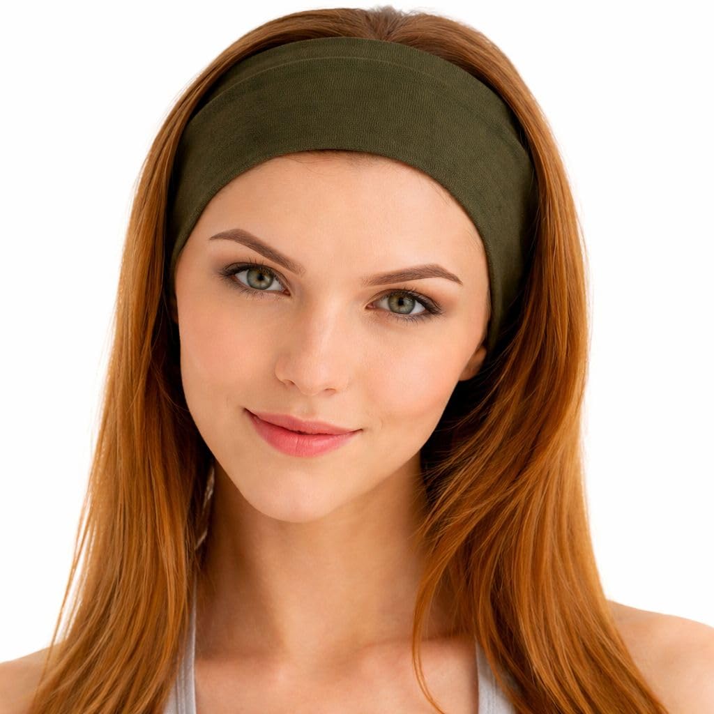 BABYGIZ Headbands for Women & Men – Soft Cotton Stretchy Headband, Non-Slip Sweat Band for Workout, Running & Yoga