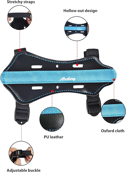 Protector de Brazo para Niños, Cómodo y Transpirable, de Cuero PU Grueso, Protector de Antebrazo Ajustable para Tiro con para Adolescentes y Principiantes, Protección Deportiva y Seguridad. - 5