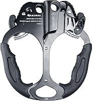 Vista 2 de Ascensor de mano CE, equipo de engranaje de rapel de 308.6 lbs con mango de goma ergonómico para arbolista de árboles de escalada en roca