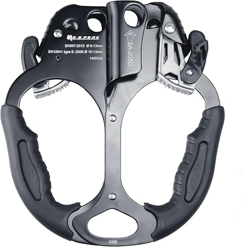 Miniatura 2 de Hand Ascender - Equipo de equipo de rapel fuerte certificado CE con mango de goma ergonómico para arbolistas de árboles trepadores, escalar, rescate