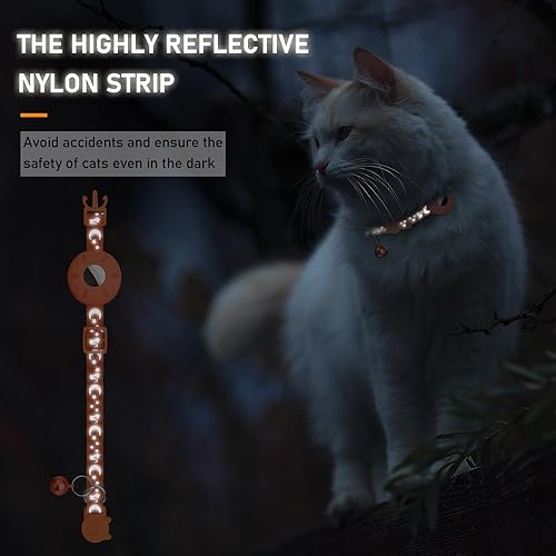 Miniatura 5 de Simket Airtag - Collar de gato Breakaway, collar de gato para AirTag, collar de gatito con campana y soporte Apple Air Tag para niñas y niños, 0.4