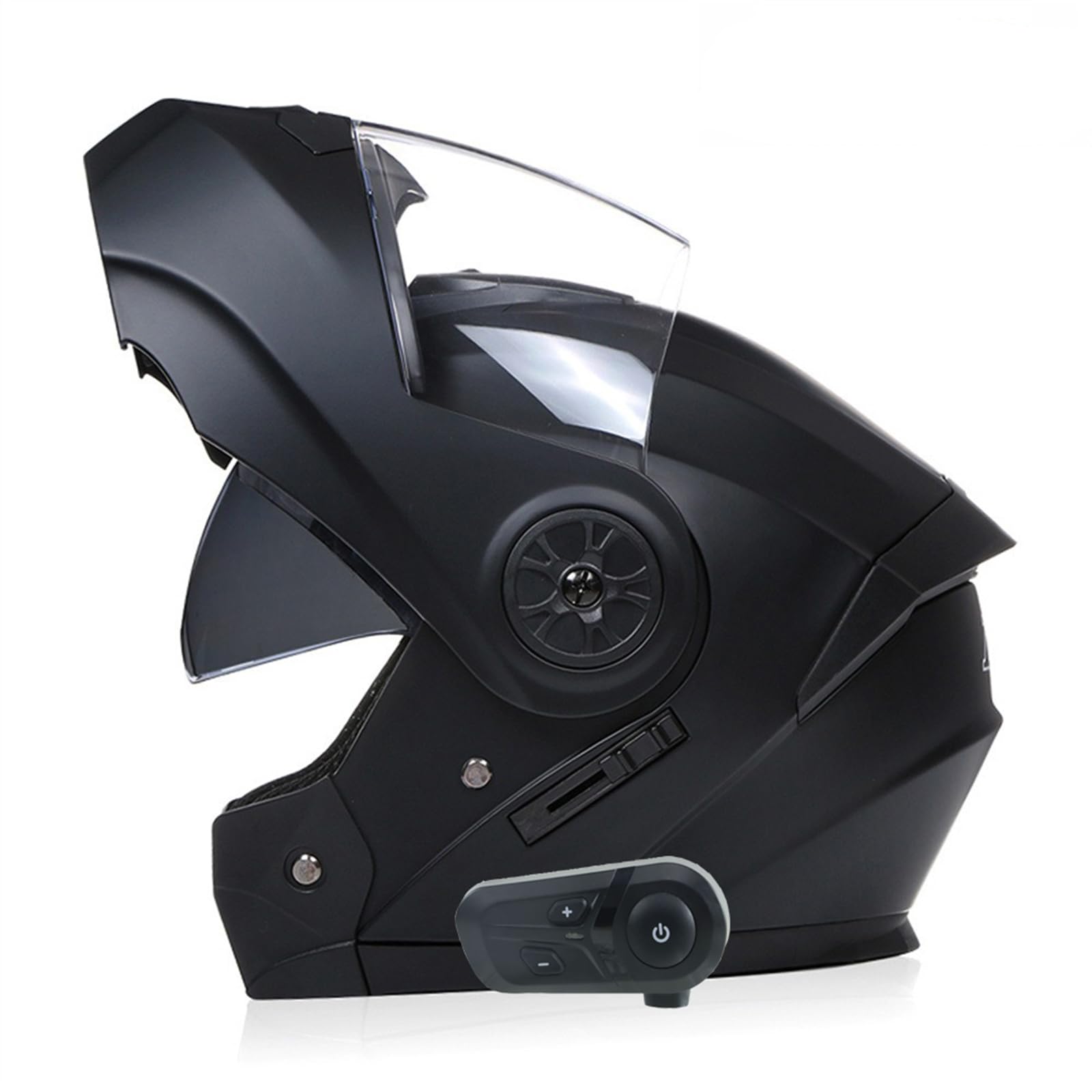 ZHTBATE Bluetooth Integrated Modular Flip Up Front Motorcycle Helmet ECE Approved Motorbike Crash Modular Helmet with Anti-Fog Dual Visors