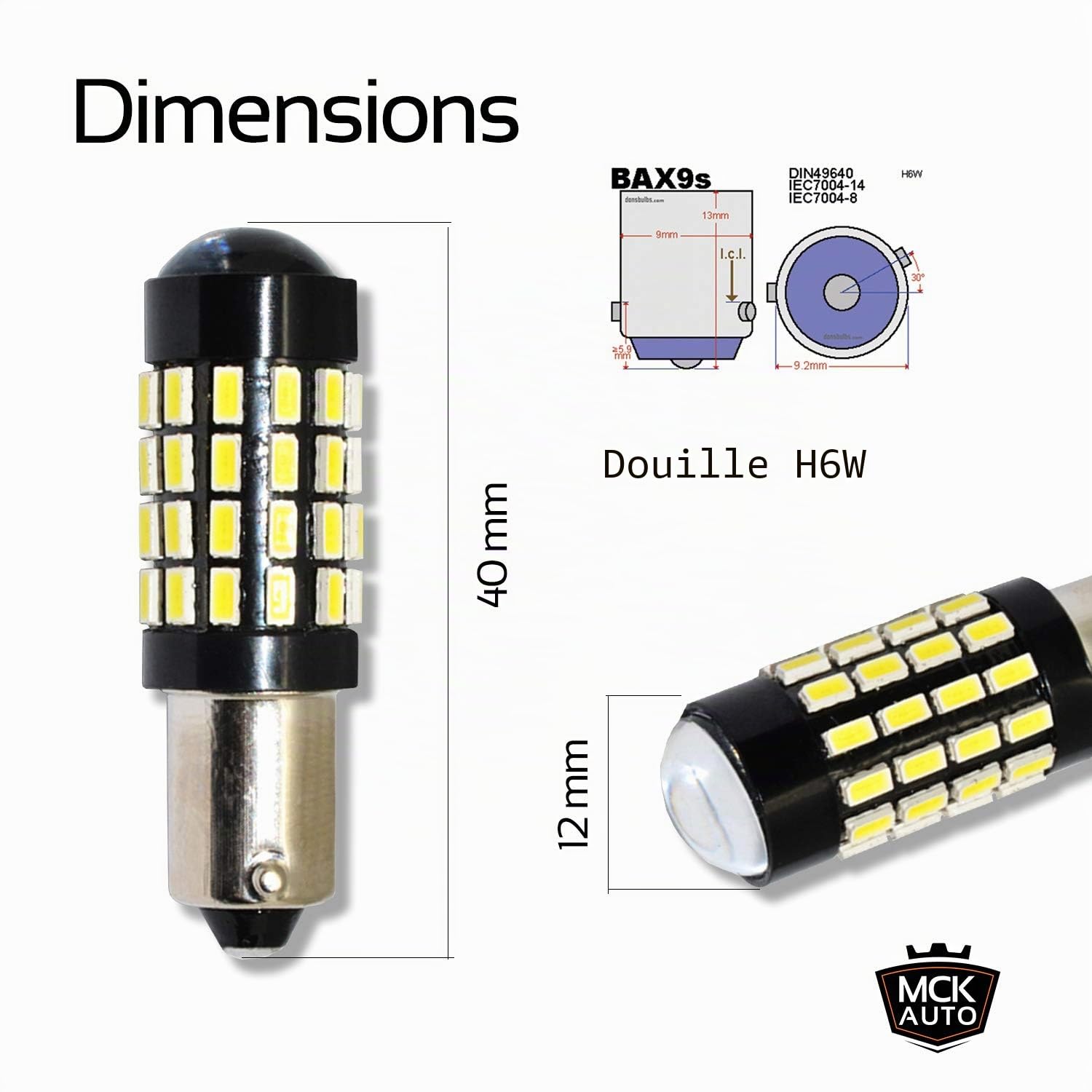 Remplacement pour Ensemble d'ampoules blanches à LED CanBus H6W, très clair et sans erreur, compatible avec F30 F31 A3