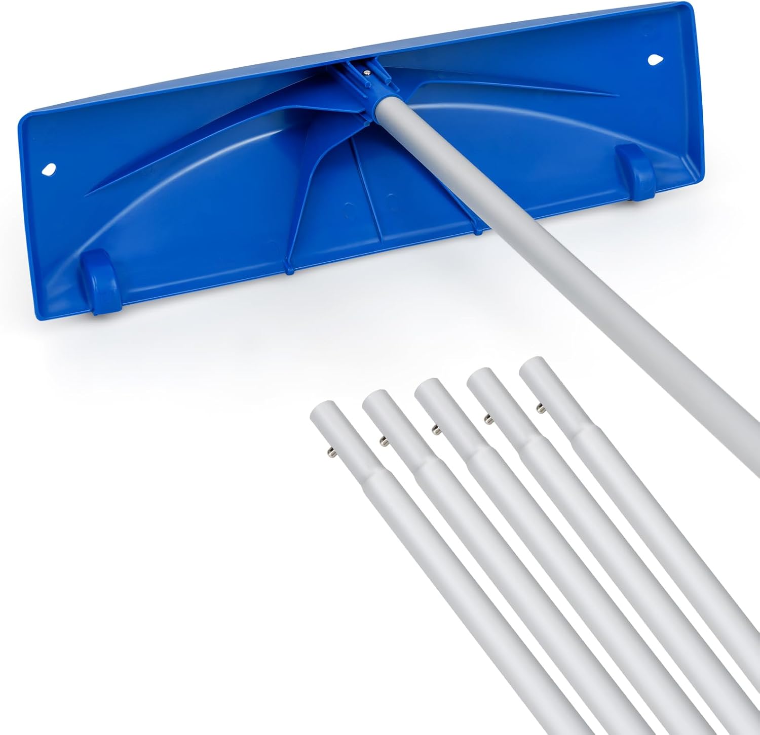 Goplus Snow Roof Rake, 3.4-20 FT Extendable Snow Removal Tool with 24" Wide Blade & Wheels, Lightweight Scratch-Proof Aluminum House Rooftop Rake for Leaves Debris Removal