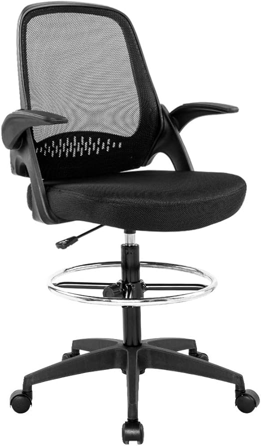 Drafting Chair Tall Office Chair Standing Desk Chair Mesh Computer Chair Adjustable