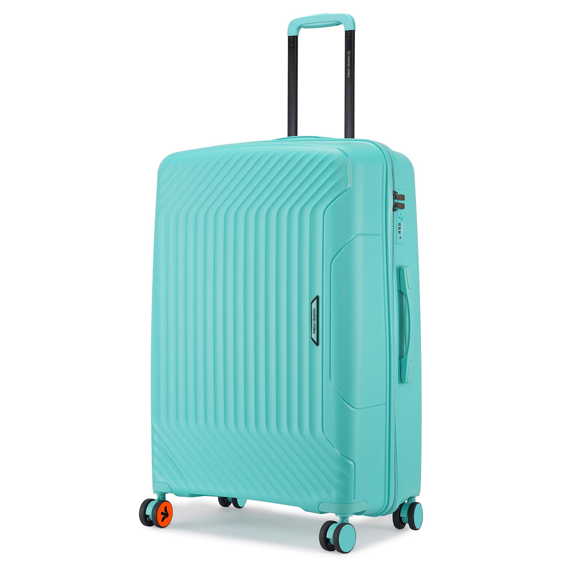 Coorg Hard-Sided Polypropylene Check-in Luggage 24 inch | 65cm | 8 Wheels Medium Trolley Bag for Travel | Suitcase (Teal) discount deal