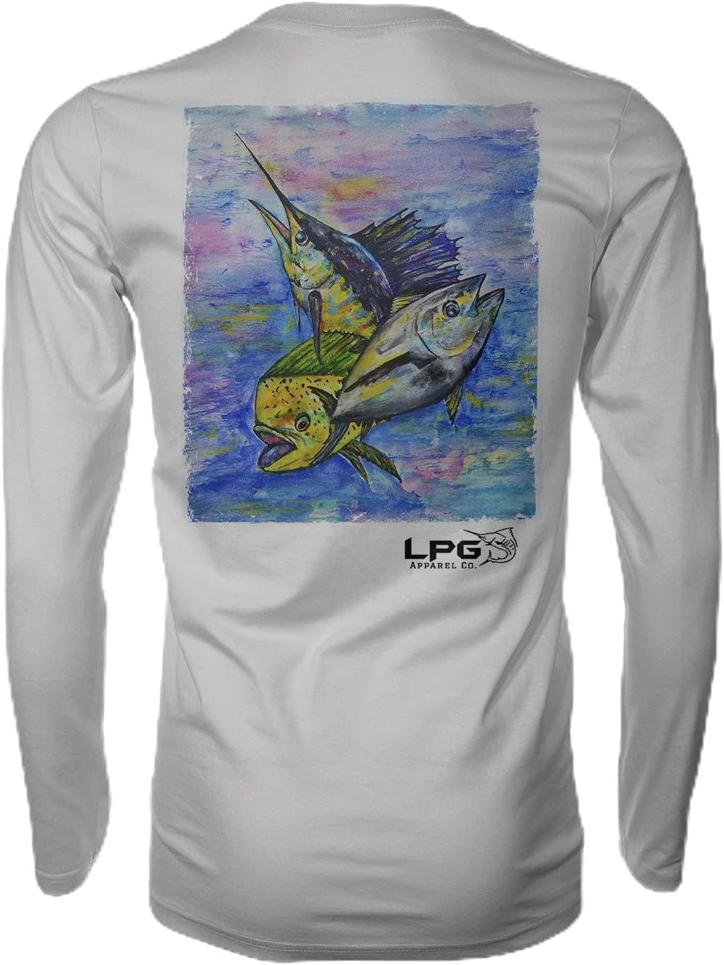 Tuna Mahi Marlin Mixed Bag Long Sleeve Performance UPF50+ Fishing Rashguard T-Shirt Shirt