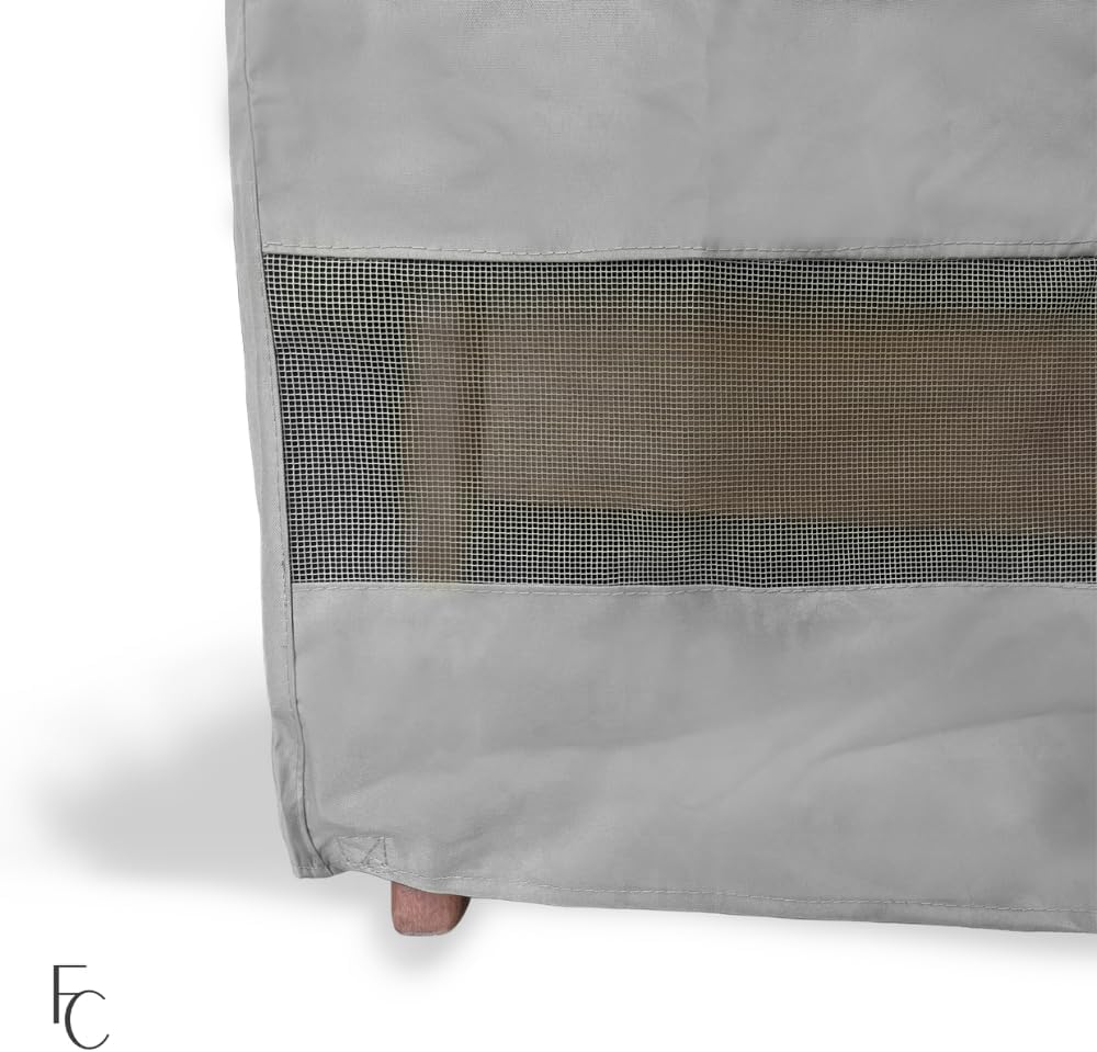Formosa Covers | Patio Loveseat/Bench Covers with Adjustable Peel and Fit Fastener Straps Covers Furniture up to 60" Long - Gray