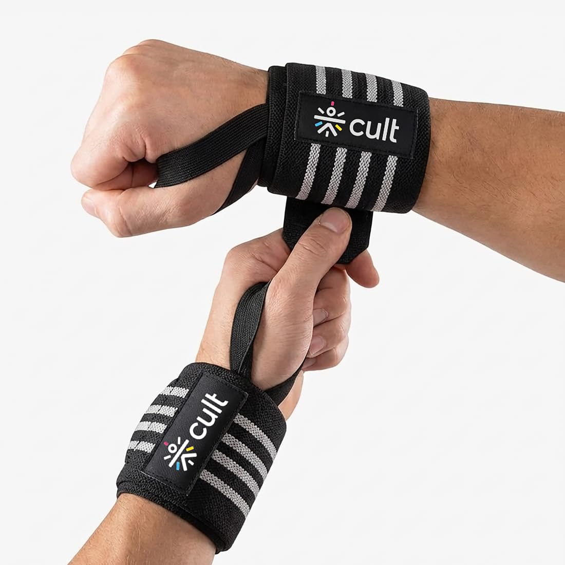 Cult Wrist Wrap for Weightlifting Breathable Cotton Poly with Elastic Fit Thumb Loop and Velcro Closure for Durable Support Grey-image-46