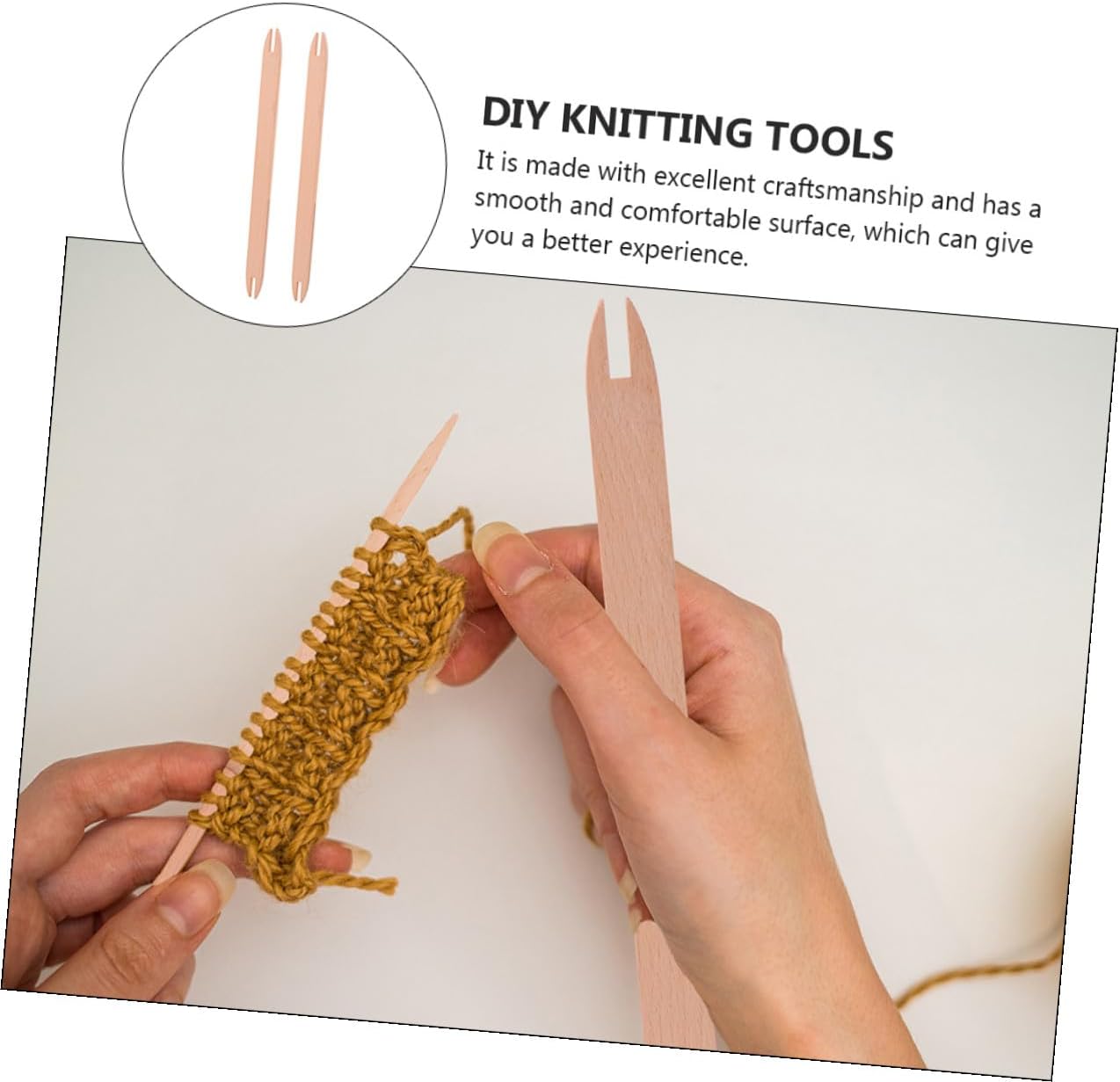 KAILIKETIY 2pcs Natural Wooden Shuttle Weaving Tools for DIY Knitting for Crafting Sweaters Scarves and Lightweight and Design