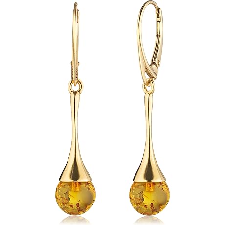 Amber Earrings: Elegant Dangle Jewelry for Women