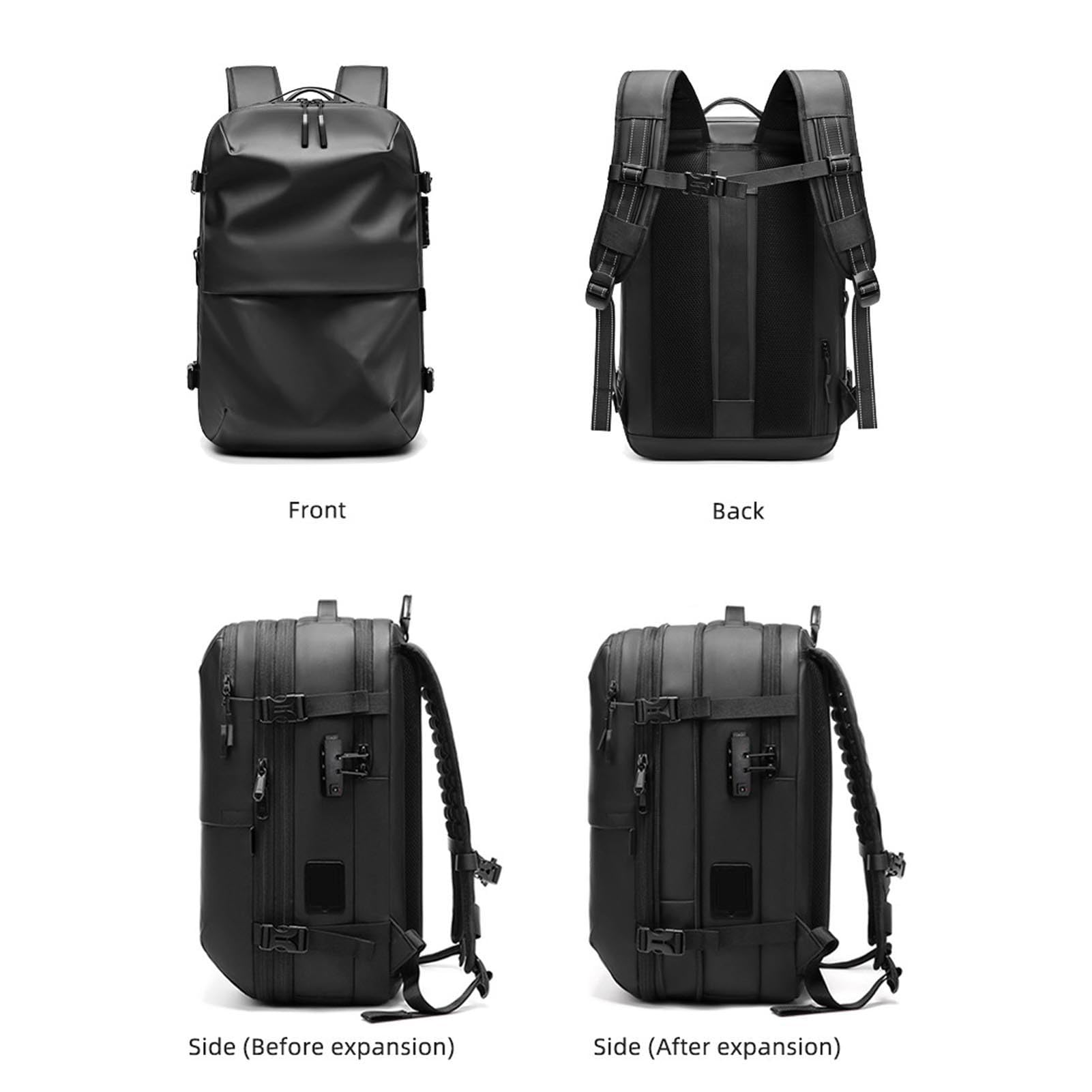Annadue Zaino a Compressione da Viaggio con Funzione di Espansione e Lucchetto a Combinazione per Pendolari e Avventurieri 25L-30L-60L