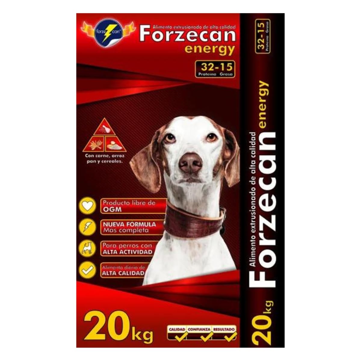FORZECAN Pienso Energy de Alta Energía para Perros Adultos de Razas Medianas o Grandes - 20kg