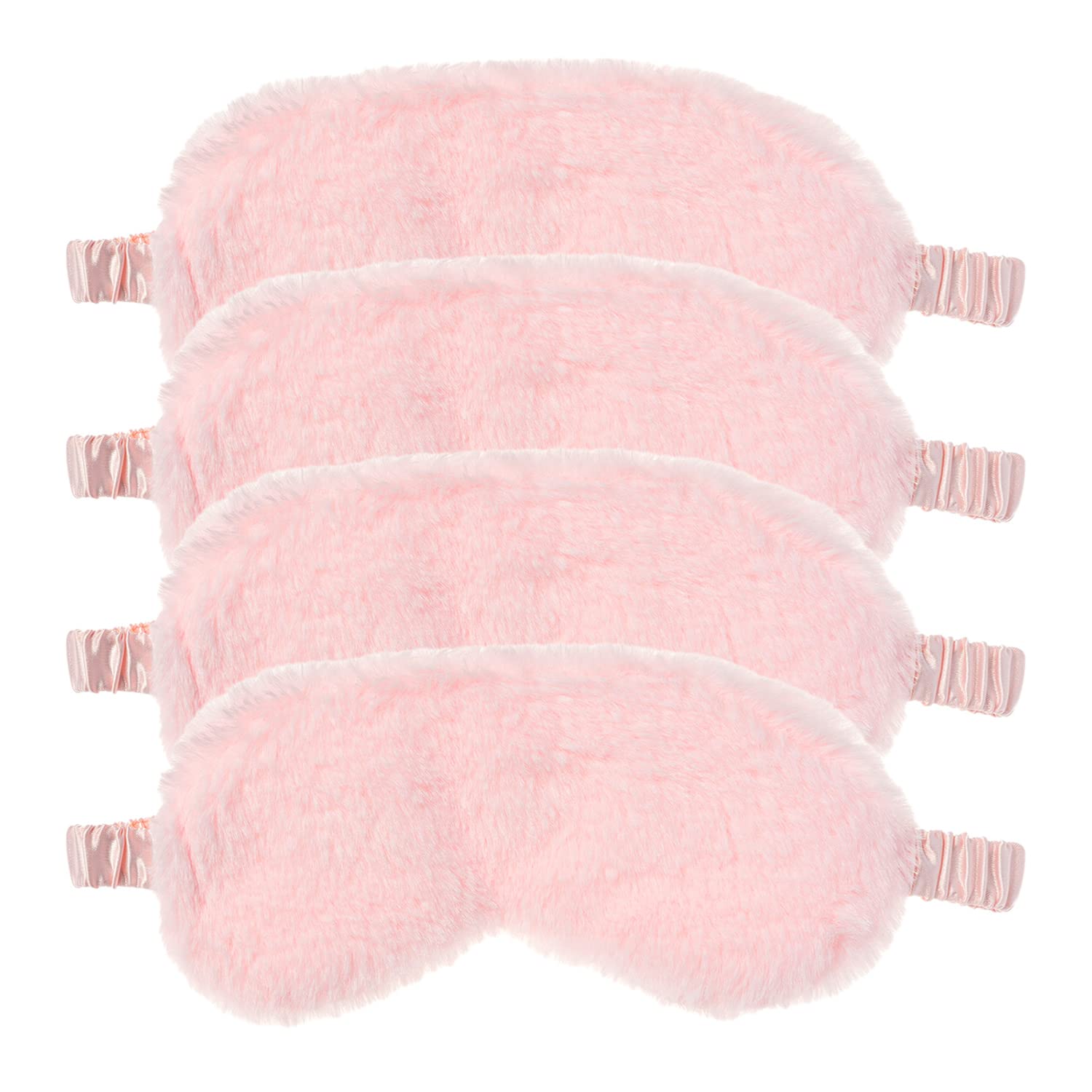 RAYNAG 4 Pack Plush Eye Mask Soft Sleeping Blindfold Eye Cover for Sleepover Gift Birthday Party Favors, Comfortable Silky Fabric on The Back, Cozy,