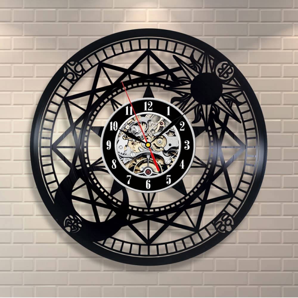 30cm Astronomia Arte Vinile LED Record Orologio da parete Creativo Decorazione da parete Binocolo antico cavo Telescopio Regalo vintage Appeso Orologio d'arte Regalo di giorno per bambini Arte da pa
