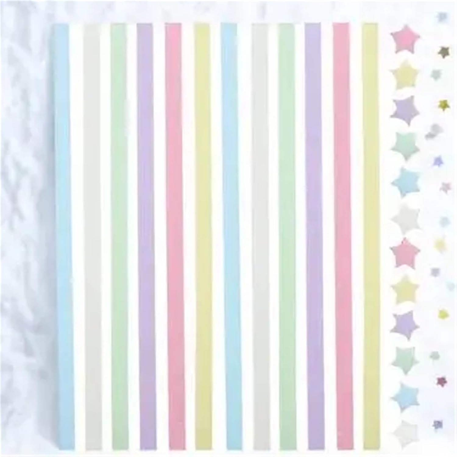 2160Pcs Paper Star Strips Origami Star Paper Strips Colorful Pastel Gradient Textured Papers for DIY Crafts Lucky Handmade Decoration