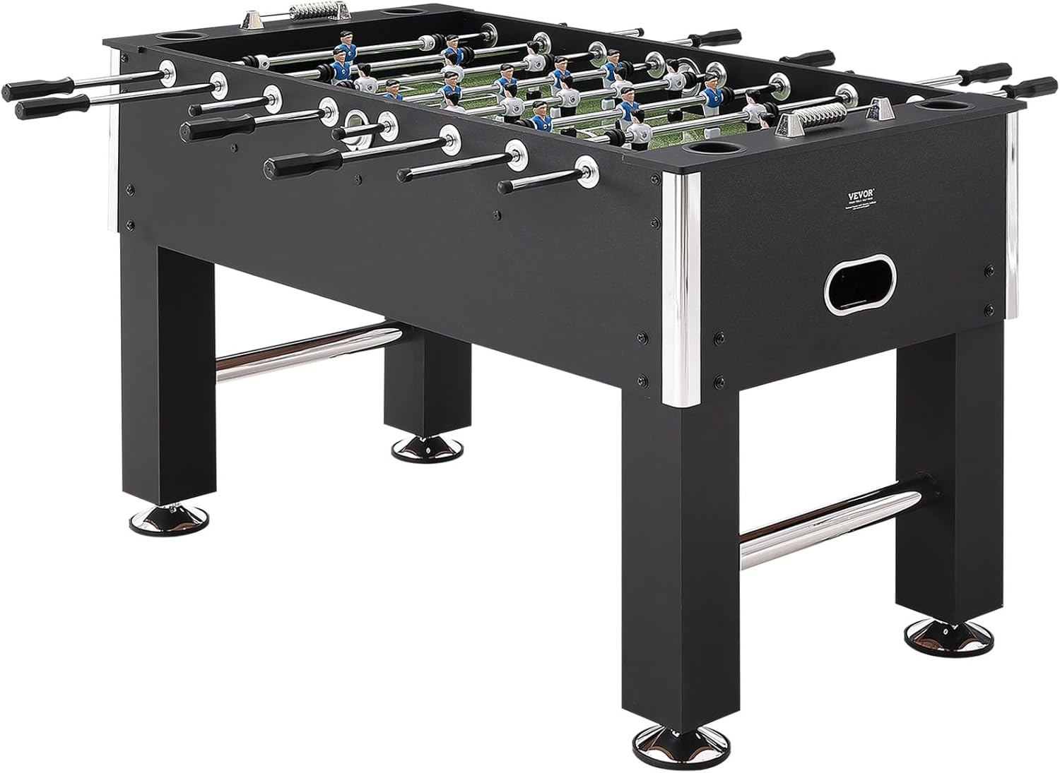 VEVOR Foosball Table, 55 inch Standard Size Foosball Table, Indoor Full Size Foosball Table for Home, Family, and Game Room, Soccer with Foosball Table Set, Includes 4 Balls and 4 Cup Holders, black