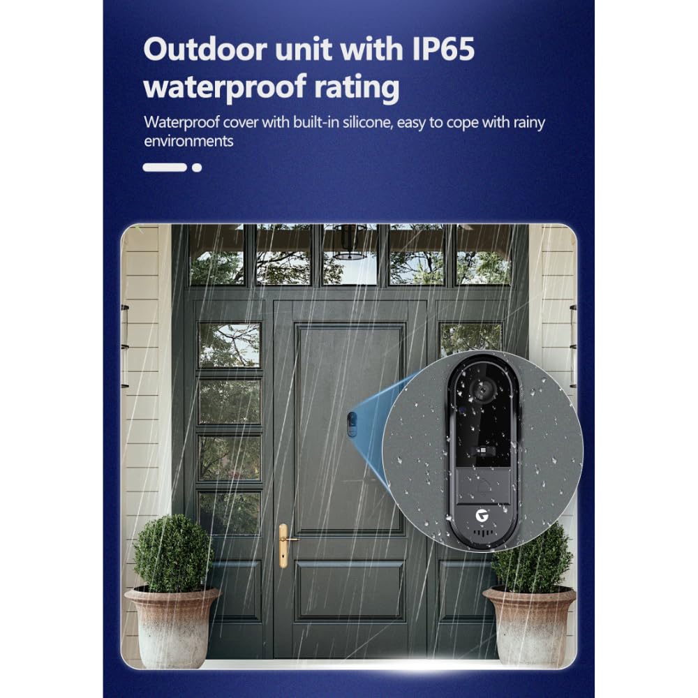 LECCY & GENESIS Wireless Video Doorbell with Screen – HD Camera | Night Vision | Two-Way Audio | Waterproof Doorbell 1