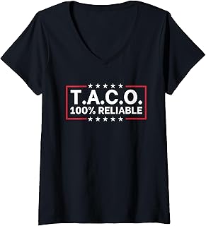 Womens Funny Taco Trump Always Chickens Out V-Neck T-Shirt