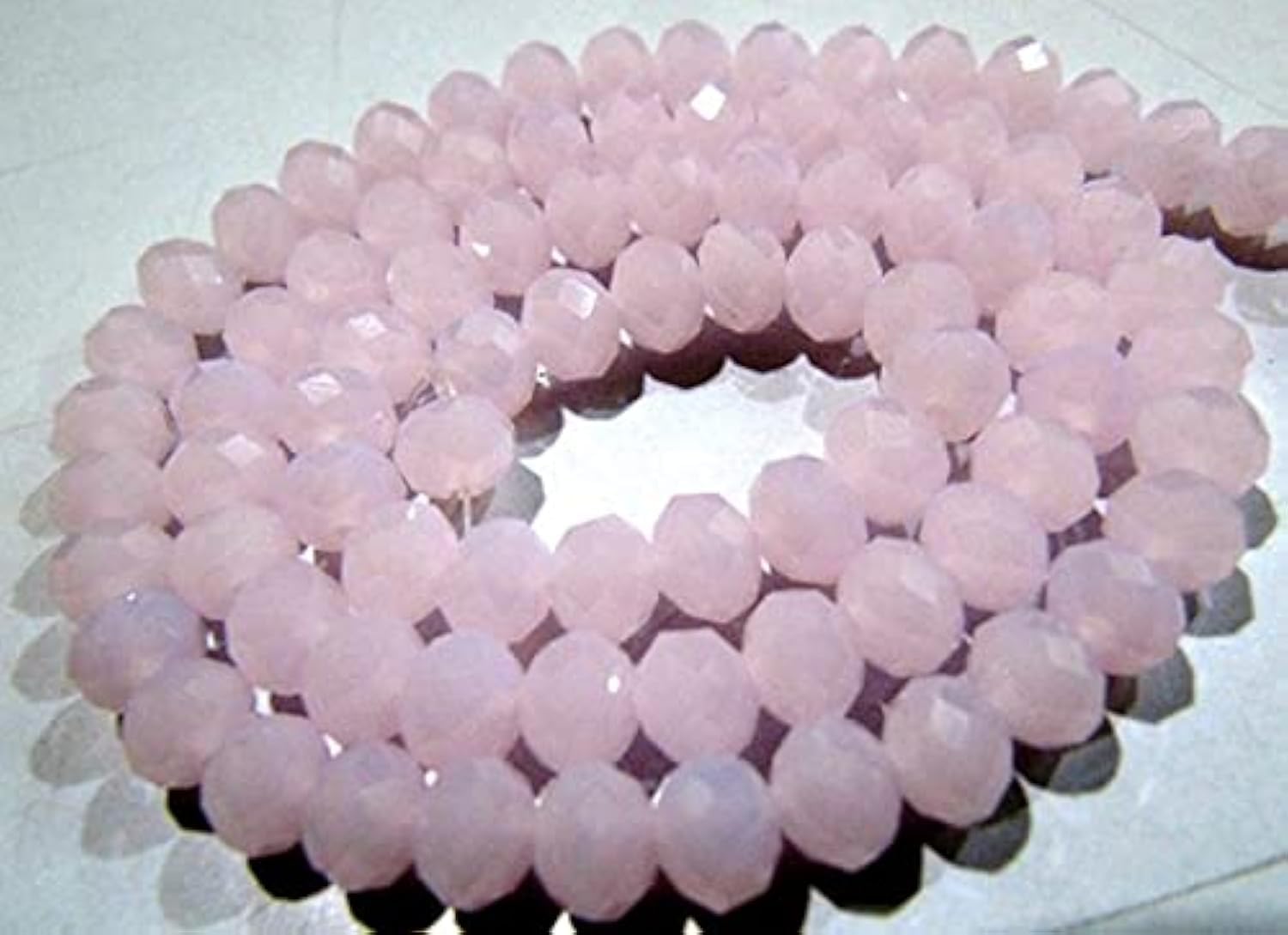 Perles Hydro Rose Quartz 8mm rondelle facettée fil perle quartz rose pour création bijoux