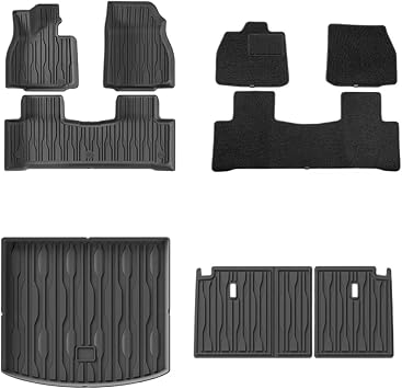 All Weather Heavy Duty Floor Mats Compatible for BYD Sealion 7 EV 2024-2025,TPE Rubber Automotive Floor Liners Full Coverage, Cargo Trunk MatTYPE2