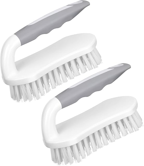 NileHome Scrub Brush, Heavy-duty Scrub brushes for Cleaning with Stiff Bristles Cleaning Brush for Shower, Bathroom, Carpet, Kitchen and bathtub scrubber - 2 Pack