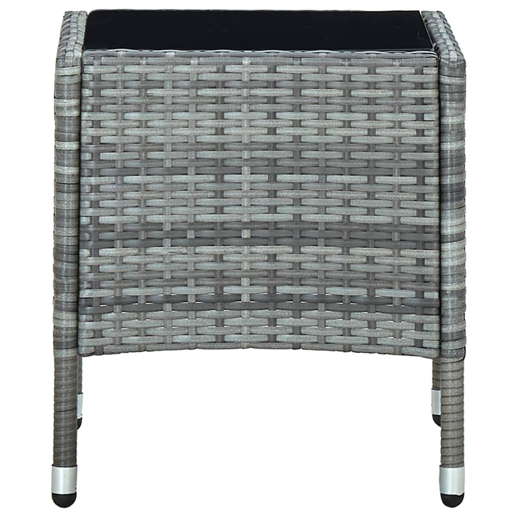 vidaXL Table de Jardin Table Basse de Patio Table d'Appoint de Terrasse Table d'Extérieur Meuble de Jardin Gris 40x40x45 cm Résine Tressée