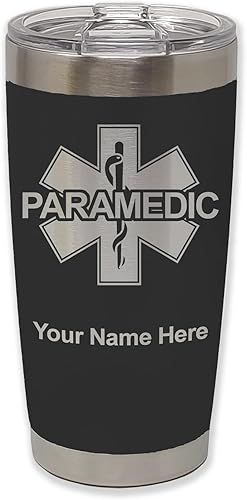 Vista 52 de LaserGram 20oz Vacuum Insulated Tumbler Mug, Paramedic, Personalized Engraving Included (Coral)