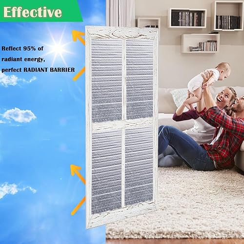 Miniatura 3 de Espuma aislante reflectante doble, barrera radiante de aislamiento reflectante de ventana de 48 x 10 pies, rollo de aislamiento de burbujas de