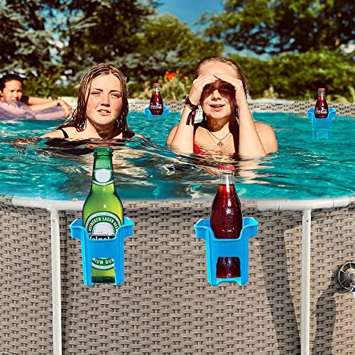 4 Stücke Getränkehalter Poolrand, Pool Becherhalter, Poolside Getränkehalter, zum Abstellen von Getränken und Kleinen Gegenständen am Beckenrand (Blau)