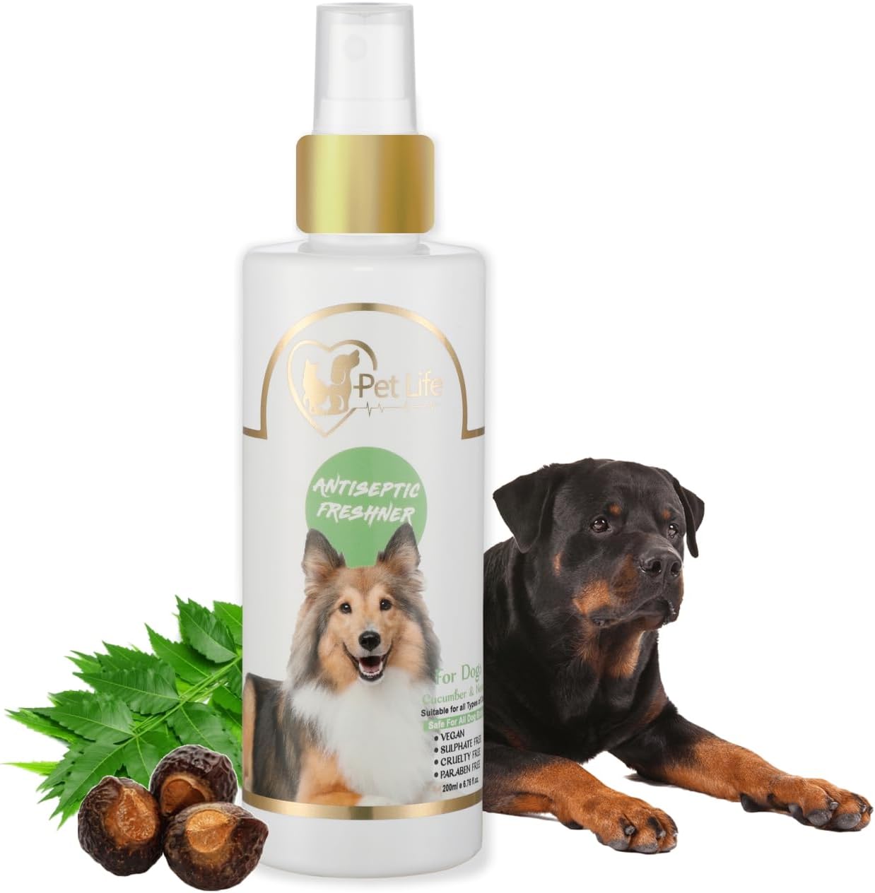 Antiseptic Freshener Spray For Rottweiler Dog & Puppy|Controls Odour, Keep Coat Smelling Fresh & Daily Use Organic Dog Perfume Spray -Pet Friendly Aromatic Deodorant For All Dog Breed- 200 Ml