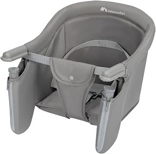 Bebeconfort Malva, anklemmbarer Tischsitz Baby Hochstuhl, 6 M. - 3 J. (15 kg), sichere Befestigung, weicher Sitz und Stoffe, leichte Installation, zusammenklappbar, leicht (1,8 kg), Mineral Grey