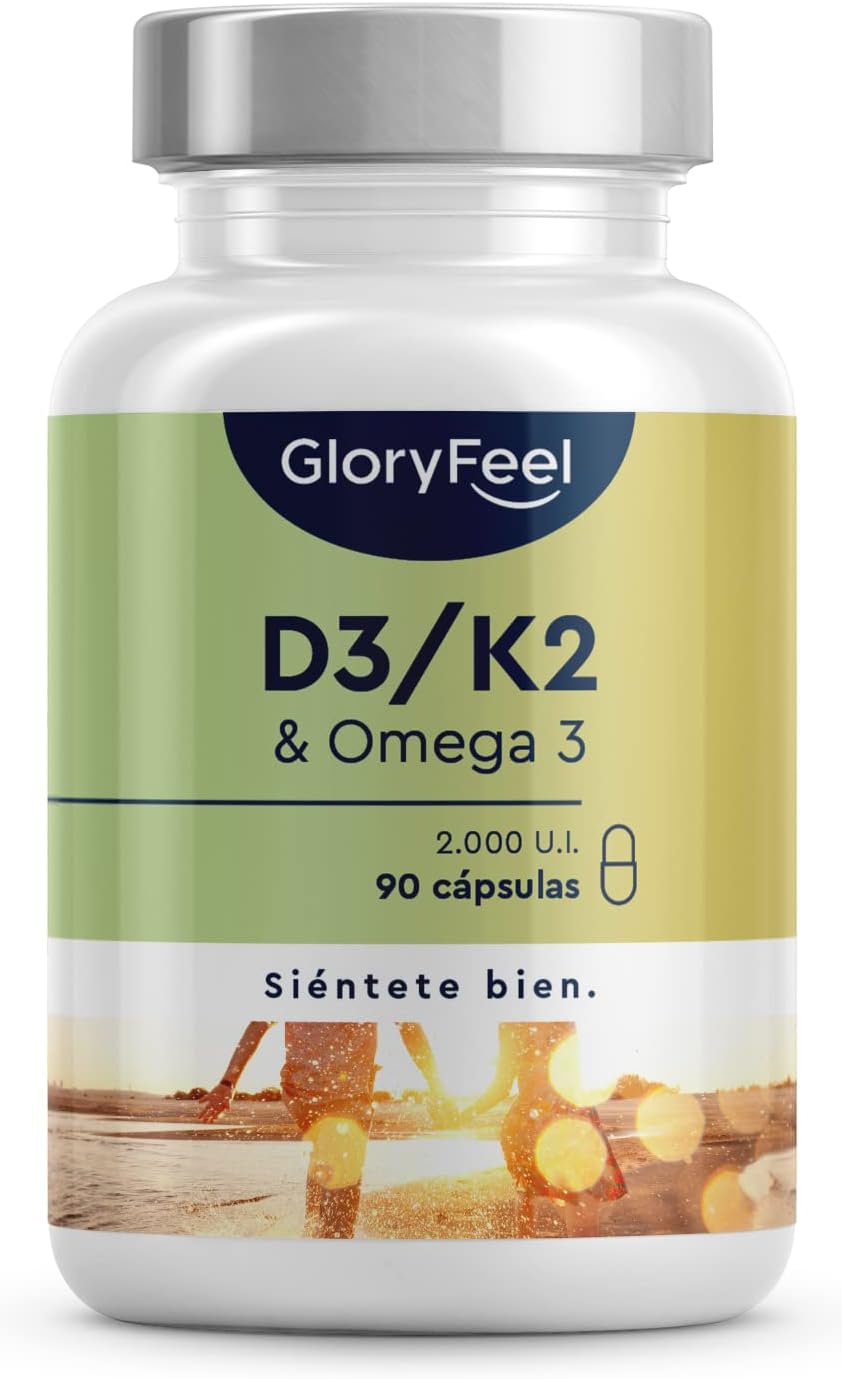 2000 UI de Vitamina D3 y K2 de K2VITAL® 1000mg de Omega 3 Aceite de