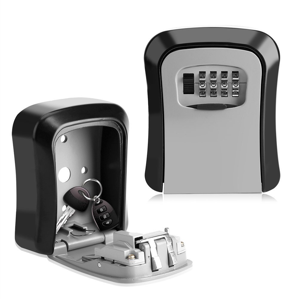 Key Safe Lock Box for Home, Wall Mounted Combination Password Locker for Secure Storage of Spare Keys, Car Keys and Access Cards-image-3