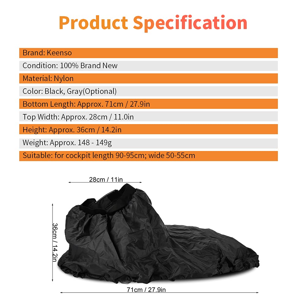 Keenso Falda de Spray para Kayak, Falda de Spray de Nylon Impermeable Universal, Accesorio para Deportes Acuáticos