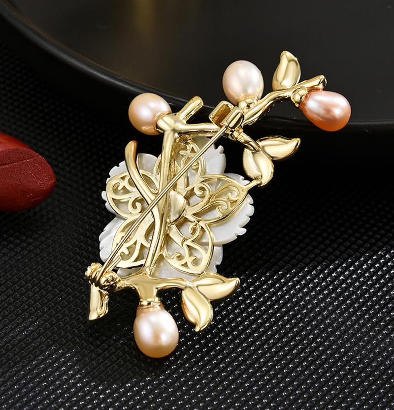 Image of Flower Brooch Pins for Women Rhinestone Red Pin Blazer Dress Denim Jacket Lapel Pin Wedding Holiday Gift Accessories