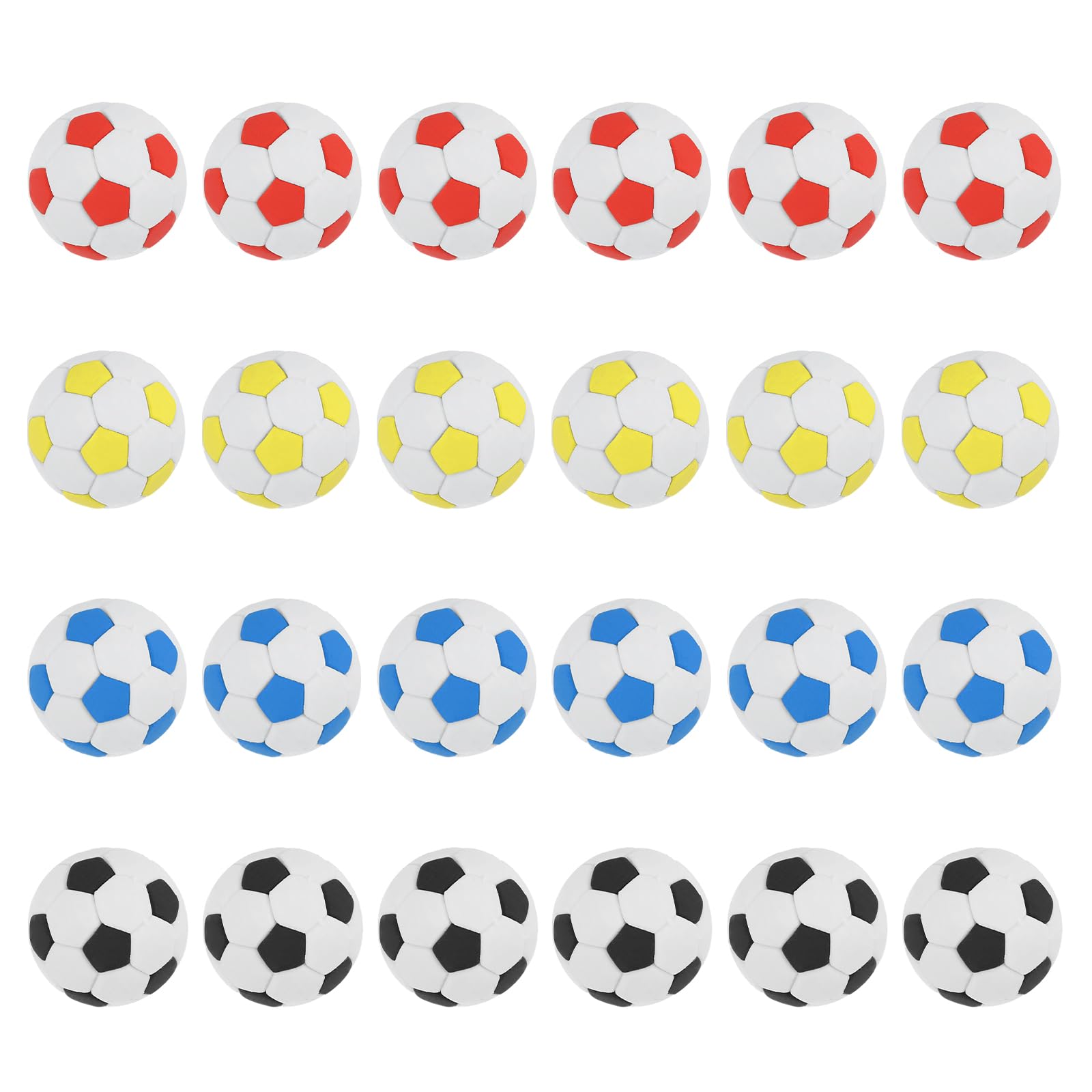 PATIKIL 3D Sports Balls Erasers, 24 Pcs Fun Football Pencil Erasers, Small Ball Pencil Rubber Take Apart for Classroom Prizes Reward Party Favors Boxes Gifts Stuffer, Black/Red/Yellow/Blue — image 1