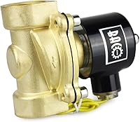 Vista 4 de Válvula solenoide eléctrica de latón Bacoeng de 1 pulgada y 110 V CA (NPT, normalmente cerrada)