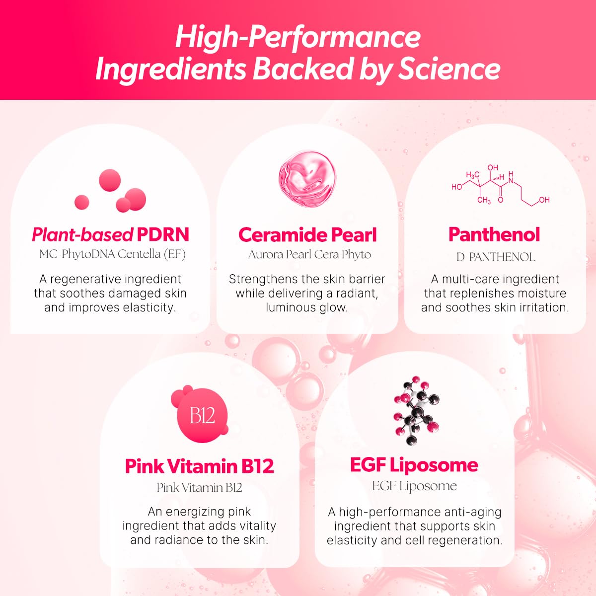 Omitted Pink Vitamin PDRN Serum - Bubble Texture, Quick Mask & Elasticity and Makeup Booster Cream with Cica and Ceramide, Korean Skin Care, 3.04 fl. oz. (90ml) - Image 7