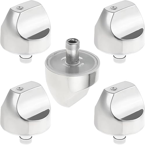 MOOTVGOO Paquete de 5 perillas de control de quemador de cocina WB03X32194 WB03T10329, perillas de acero inoxidable para estufa GE Cafe Series,