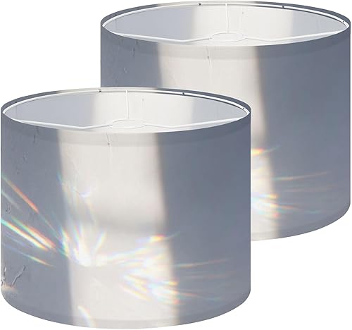 Miniatura 9 de Lamp Shades Set of 2 Bubble Holographic Neon Pearl Hail Glass Beads Pebbles Frost Drum lampshades for Floor Lamps Table Lamps Pendant Light 11"x8.9"