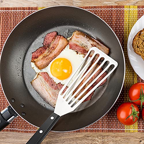 Fish Spatula, Herogo 2 Pieces Stainless Steel Fish Turner with ABS Solid Handle, Metal Slotted Spatula Turner for Flipping, Frying and Grilling, Attached S Hooks, Dishwasher Safe (11inch & 12.5inch) - Image 6