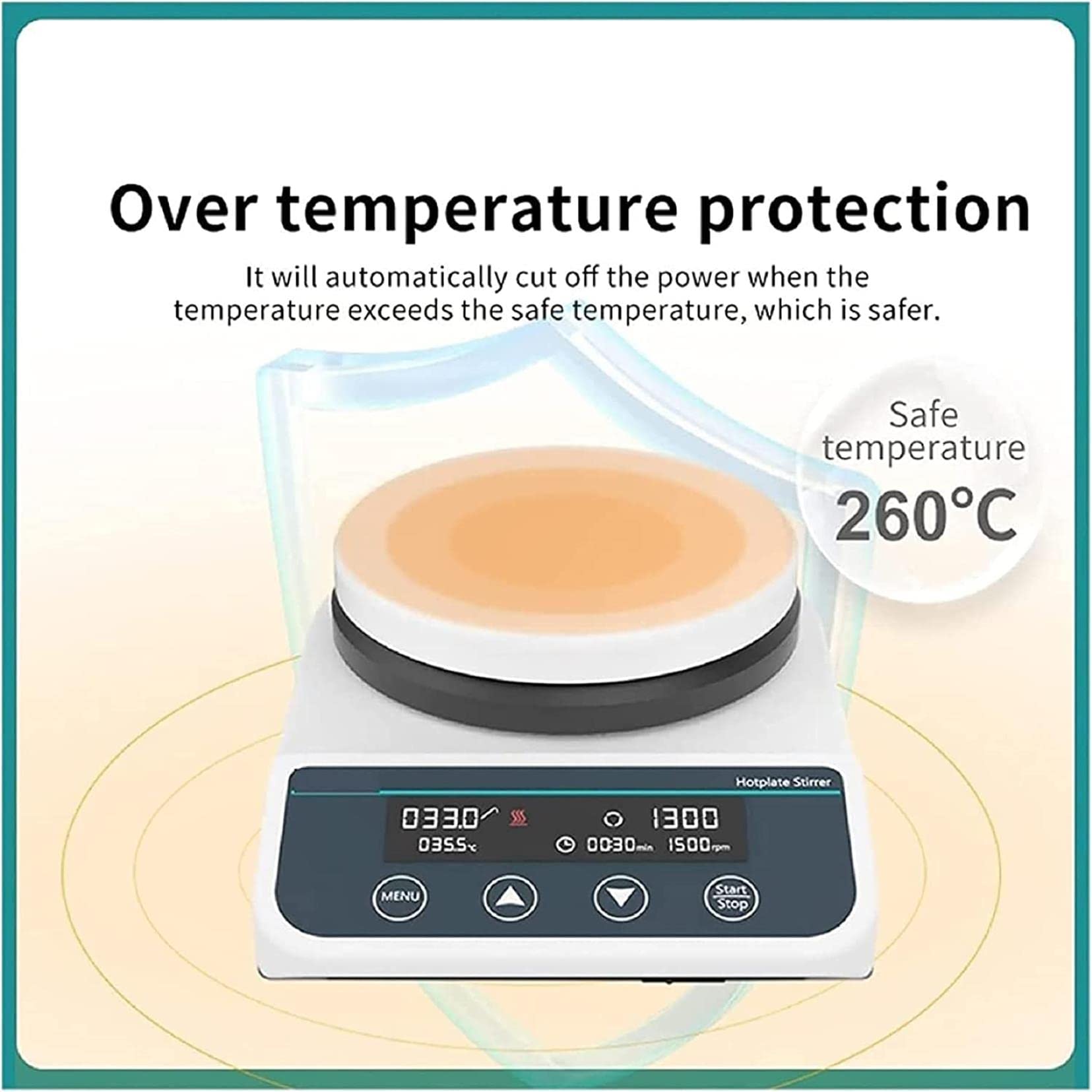 Placa Caliente Agitadora Magnética, Agitadores De Placa De Calentamiento De Laboratorio De 2L 400W con Barra De Agitación/Soporte De Soporte/Termómetro, 50-1500 RPM, para Equipos De Laborat