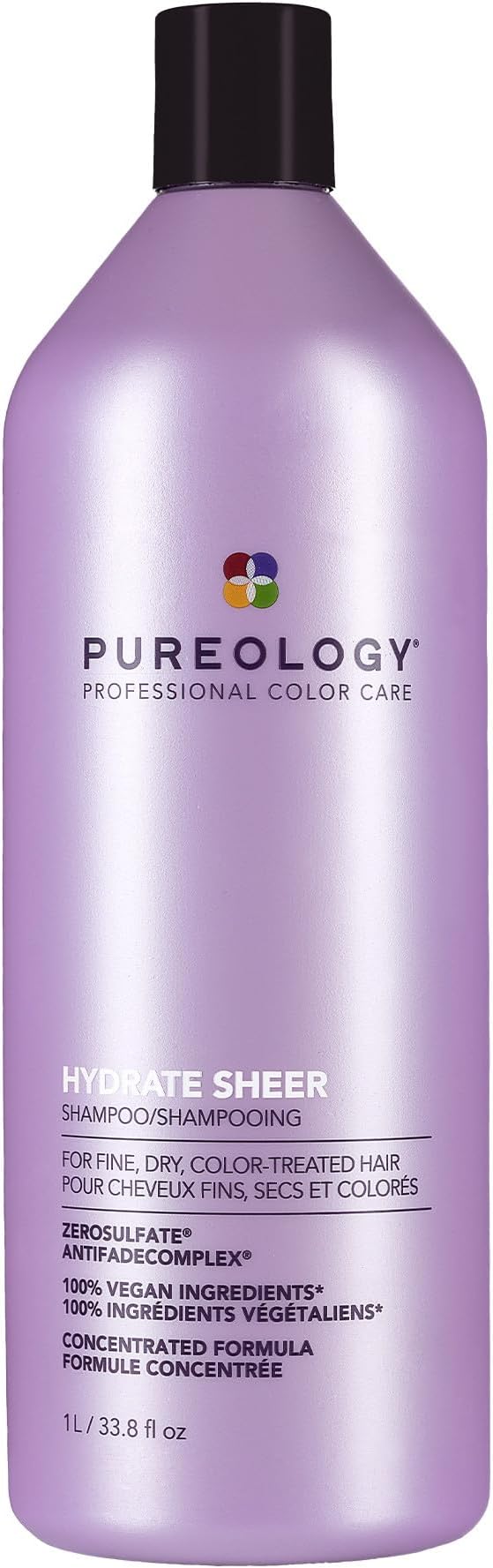 Hydrate Sheer, Moisturising Shampoo, For Fine, Colour Treated Hair, Vegan Formulas, Sulphate Free for a Gentle Cleanse