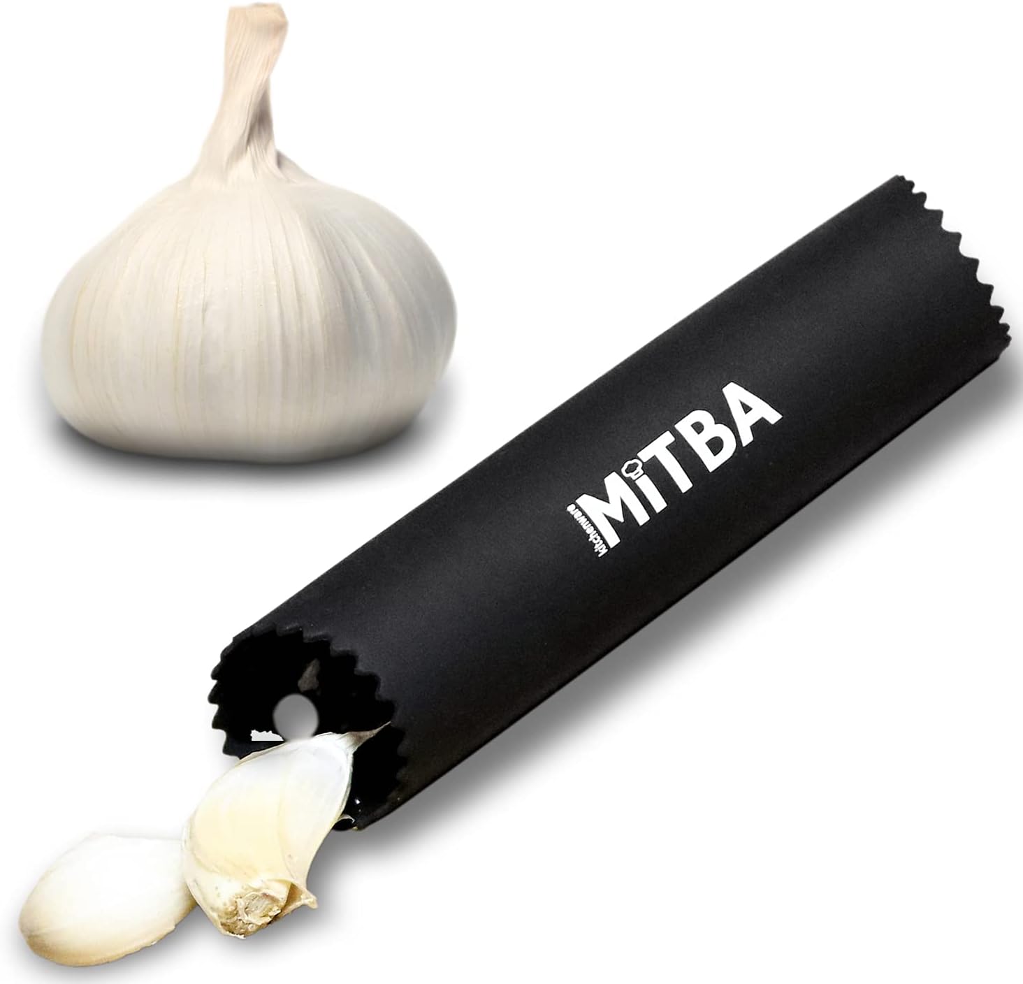 Garlic Peeler by MiTBA It's Easy and Quick to Peel Garlic cloves Silicone Tube Roller Peeling Without Smell From Hands! Odor free Kitchen Tool Innovative Design with Inner Bulges.