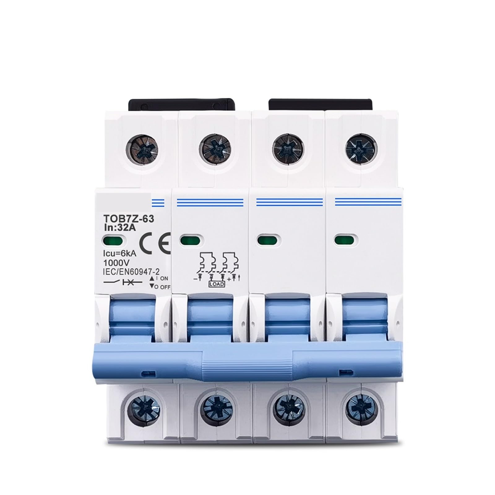Disjoncteur magnétothermique DC 4P 1000V protection court-circuit panneau solaire