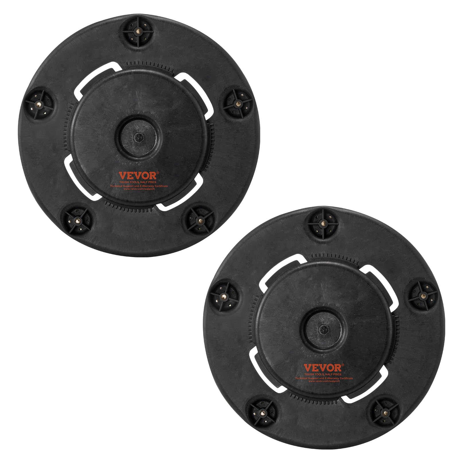 VEVOR 2 PCS Carrito de Bote de Basura, Base Redonda con Ruedas para Basura con 4 Ruedas Bloqueables, Capacidad de Peso de 227 kg, Carro para Barril Resistente, Carrito Rodante Multiuso, Negro