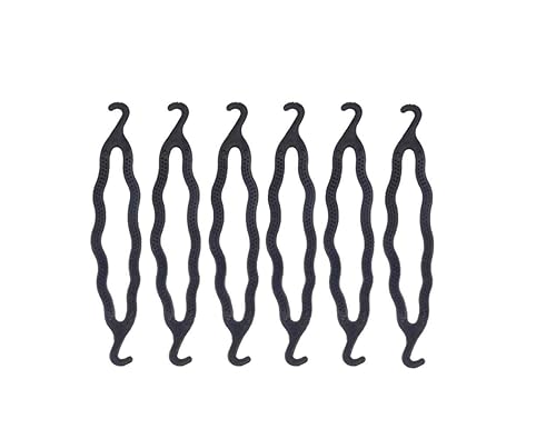 6 piezas de plástico negro para hacer moños rizadores de cabello de doble extremo, pinza mágica para trenzar el cabello, accesorios de peinado para