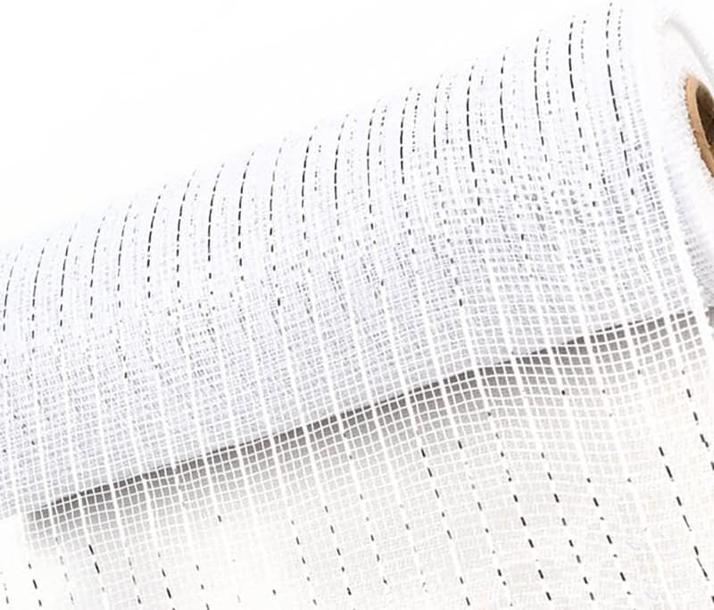 10 inch x 30 feet Mesh Ribbon Value Mesh (White, Silver Foil)