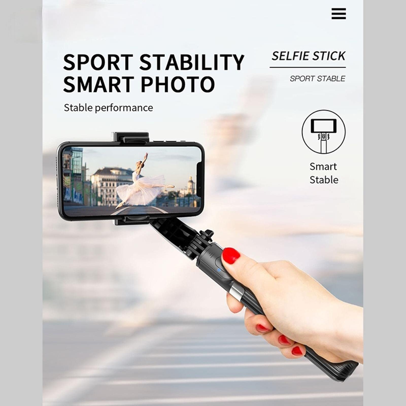 3-osiowy ręczny gimbal stabilizator smartfona do iPhone'a 3 w 1 bezprzewodowy Bluetooth selfie stick tik tok statyw z pilotem